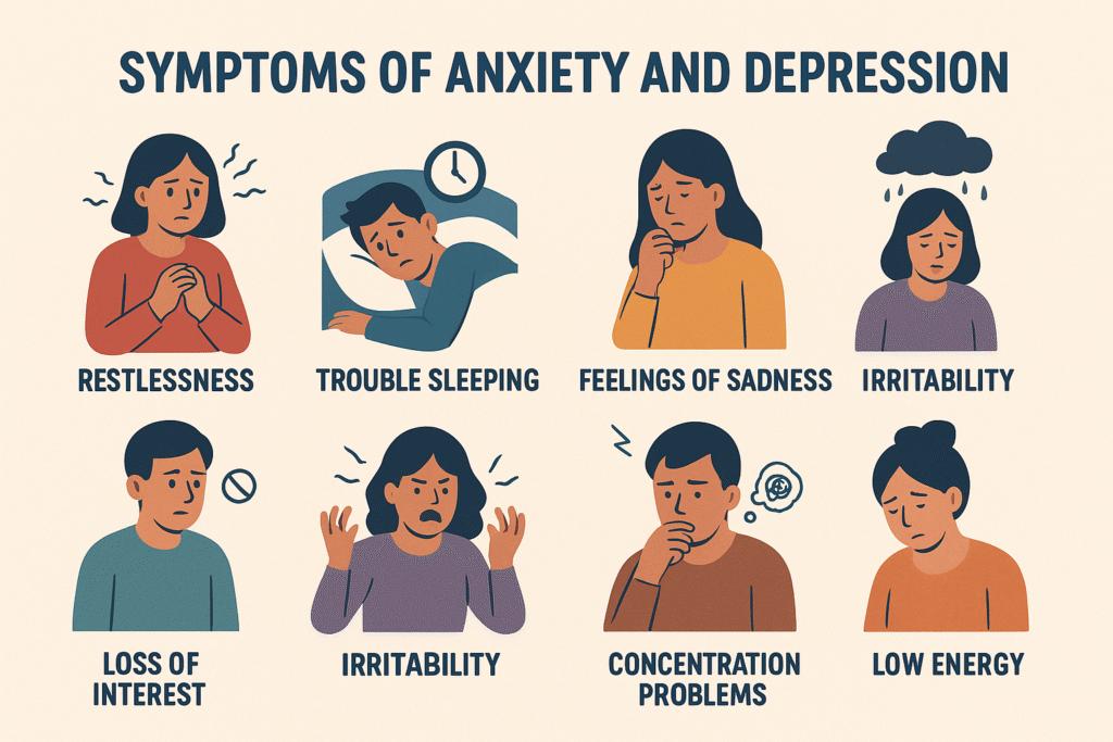 symptoms of anxiety and depression